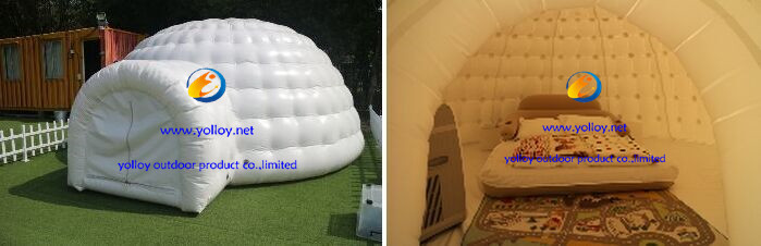 Inflatable dome tent