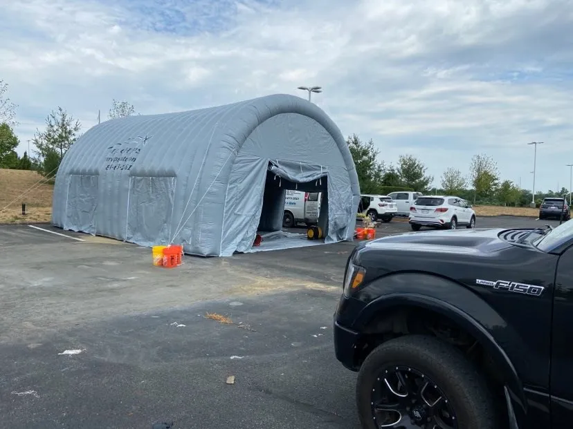 Client's feedback of inflatable car paint tent (2) Client's feedback of inflatable car paint tent (2)